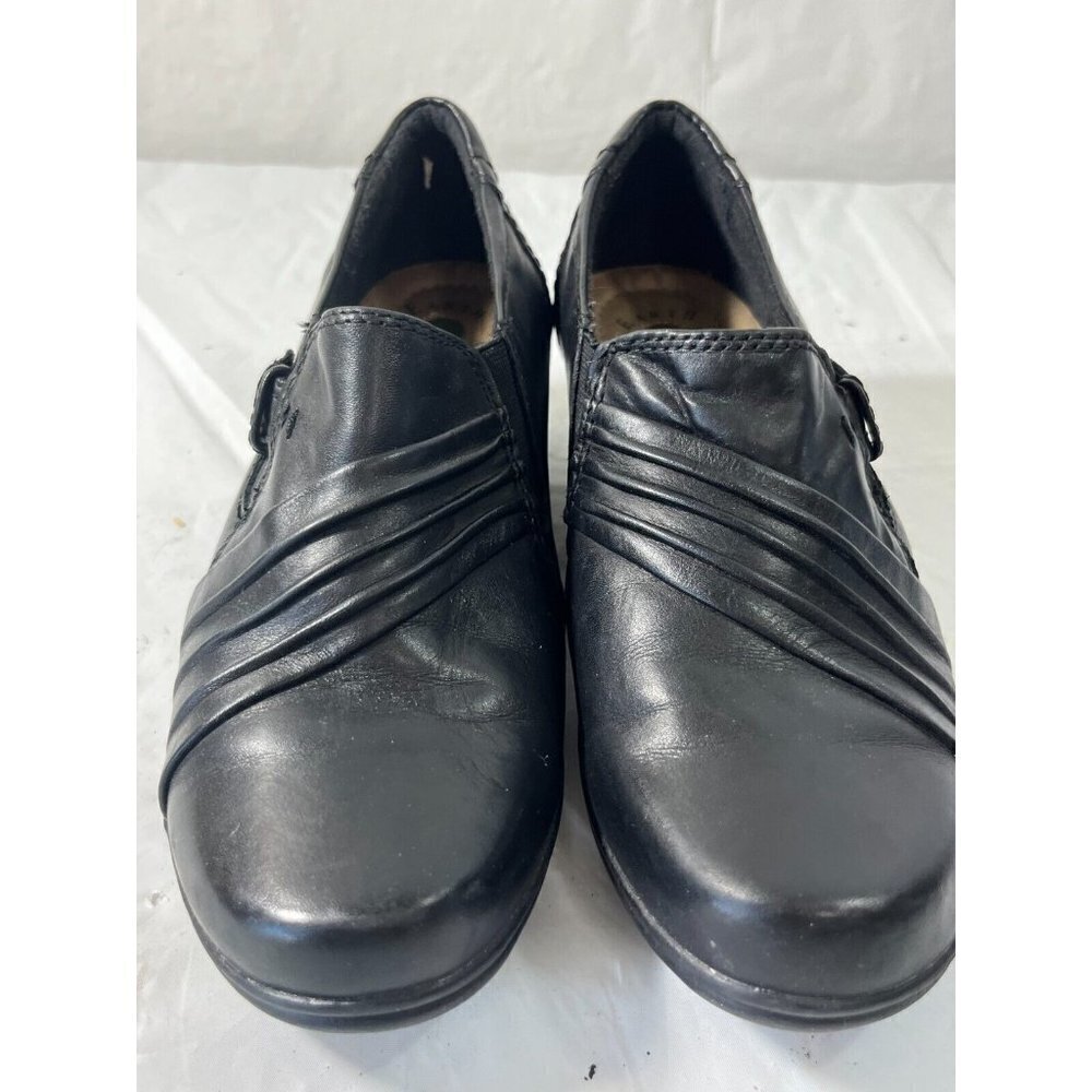 EARTH ORIGINS Madison Pump Womens  size 7 M Black Pleated Leather